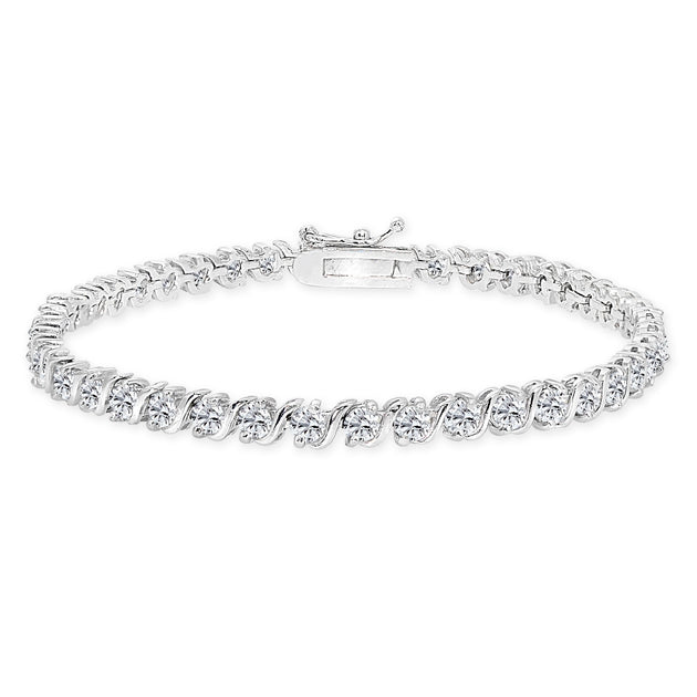 Sterling Silver Clasp Tennis Bracelet – ESTÉE LANE