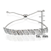 Sterling Silver Diamond Accented San Marco Adjustable Bolo Bracelet