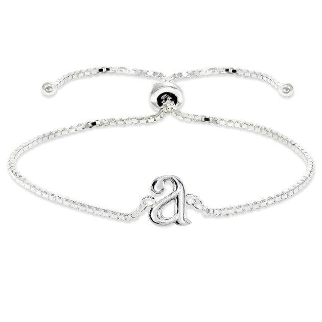 Silver alphabet bracelet discount