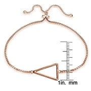 Rose Gold Tone over Sterling Silver Triangle Polished Adjustable Bracelet