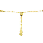 14K Gold Chain Triple Mariner Italian Adjustable Bracelet