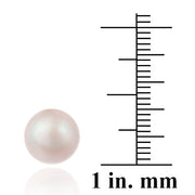 Sterling Silver Pink Freshwater Cultured Pearl 10-10.5mm Stud Earrings