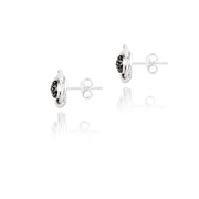 Sterling Silver 1/7ct Black Diamond Love Knot Stud Earrings