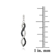 Sterling Silver 1/4 ct Black Diamond Triple Infinity Dangle Earrings