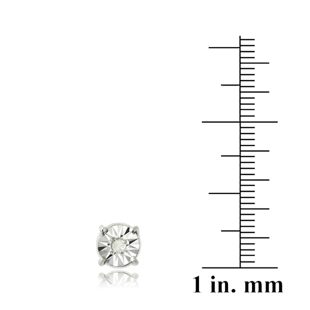 Sterling Silver 1/10 ct Diamond Illusion-Set Stud Earrings