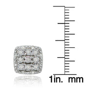 Sterling Silver 0.25ct tdw Diamond Miracle Set Cluster Square Earrings