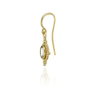 18K Gold Over Sterling Silver Blue Topaz Bali Rope Design Dangle Earrings