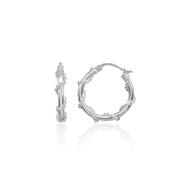 Sterling Silver Chain Wrap Click-Top Hoop Earrings, 20mm