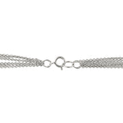 Sterling Silver Diamond Accent Six Strand Floating Heart Necklace