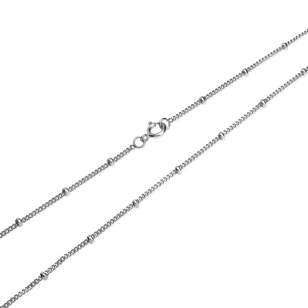 Sterling Silver Cable Chain Necklace 16 with 2 Extender