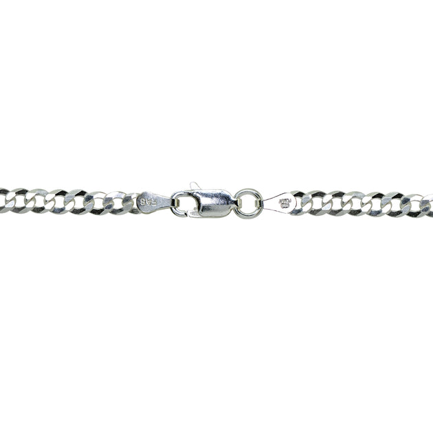 3.5mm Silver Curb Chain Necklace