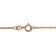 14K Rose Gold 1.3 Rock Rope Italian Chain Anklet, 24 Inches