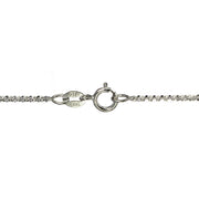 14K White Gold 1.3 Rock Rope Italian Chain Anklet, 16 Inches