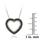 Sterling Silver 2/5ct Champagne Diamond Open Heart Pendant