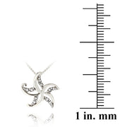 Sterling Silver Diamond Accent Starfish Necklace