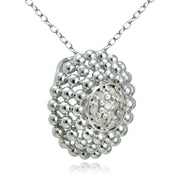 Sterling Silver 1/10ct Diamond Round Necklace