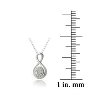 Sterling Silver 1/10ct Diamond Infinity Necklace