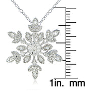 Sterling Silver 1/10 ct tdw Diamond Snowflake Necklace