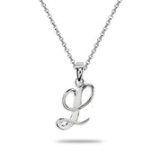 Sterling Silver L Letter Initial Alphabet Name Personalized 925 Silver Pendant Necklace