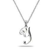 Sterling Silver Y Letter Initial Alphabet Name Personalized 925 Silver Pendant Necklace