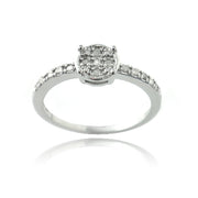 Sterling Silver 1/ ct Diamond Round Promise Ring