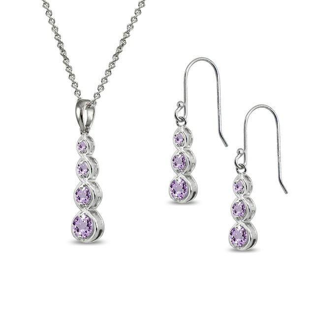 Boucles D'oreilles Pendantes Argent 925 Avec 3 Pierres CZ - Style Infinity, Neuf Sans Boîte