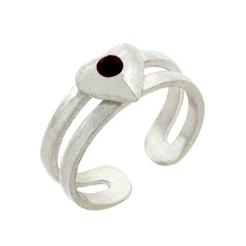 Red cz Heart Sterling Silver Toe Ring ToeRing