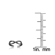 Black Flashed Sterling Silver Figure 8 Infinity Toe Ring