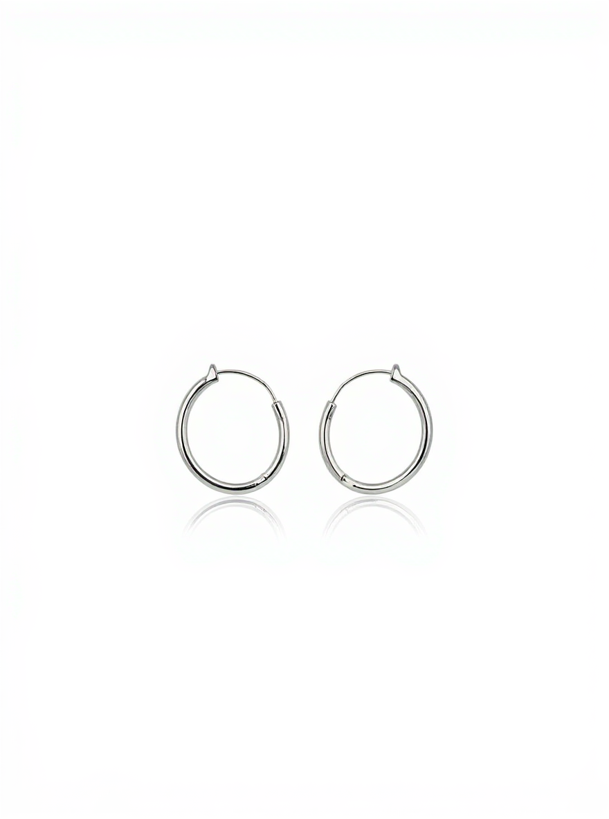 Sterling Silver 10mm Thin Endless Round Hoop Earrings