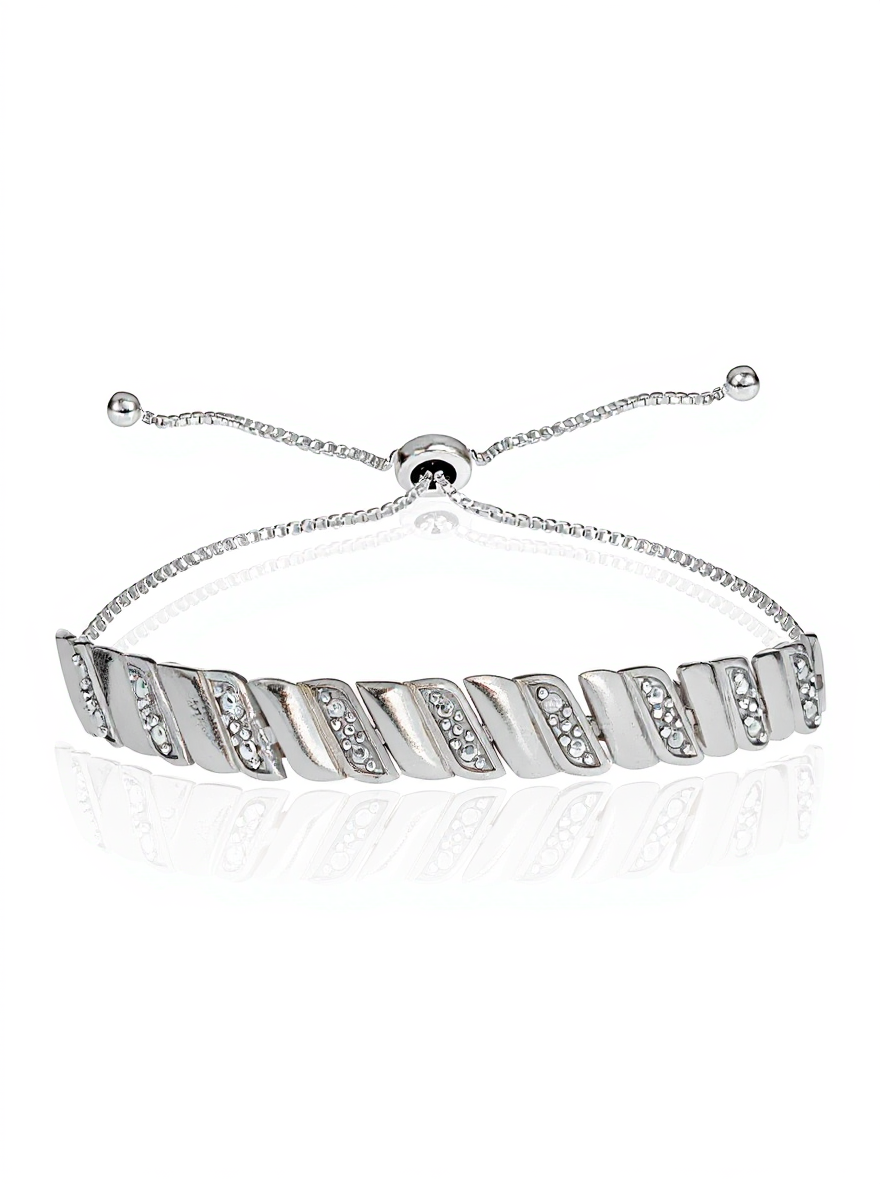 Sterling Silver Diamond Accent San Marco Adjustable Bolo Bracelet