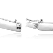 Fine Silver Plate Pave (2 1/8 cttw) Cubic Zirconia Hinge Bangle Bracelet