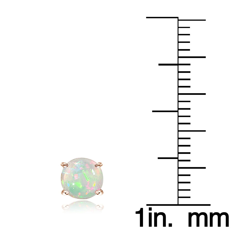 Rose Gold Tone over Sterling Silver 1.10ct Ethiopian Opal 6mm Stud Earrings-2