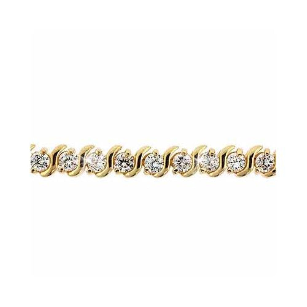 24k over Sterling Silver Created Diamond CZ Bracelet-2