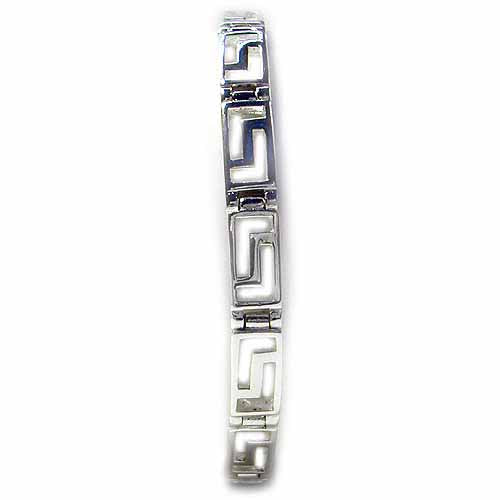 Sterling Silver Polished Greek Key link Bracelet