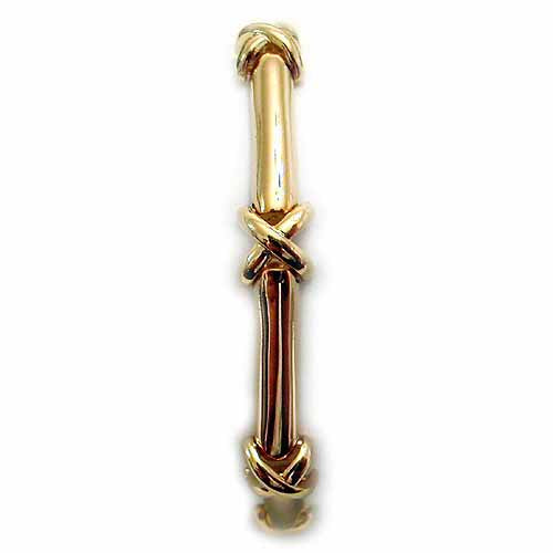 18k Gold Over Sterling Silver 'X' & Bar Link Bracelet-2