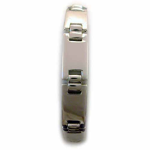 Sterling Silver Polished rectangle link Bracelet-2