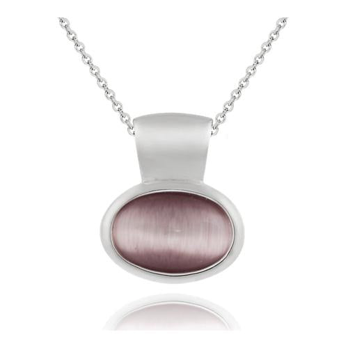 Sterling Silver Bezel set Lavender Cats Eye Slide/Pendant
