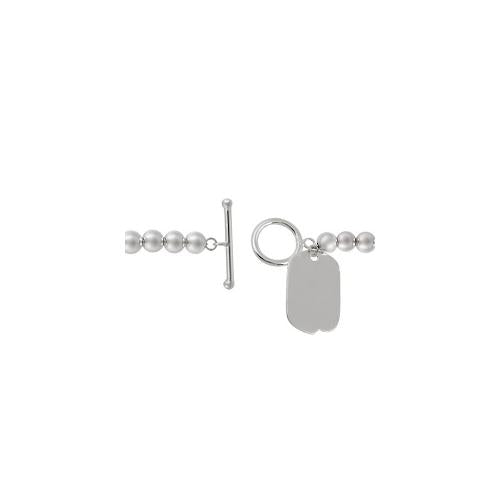 Sterling Silver Beaded Toggle Bracelet Tag Charm-3
