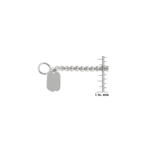 Sterling Silver Beaded Toggle Bracelet Tag Charm-4