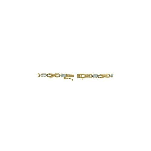 18K Gold over Sterling Silver 4.5ct Blue Topaz & Diamond Accent Infinity Bracelet-3