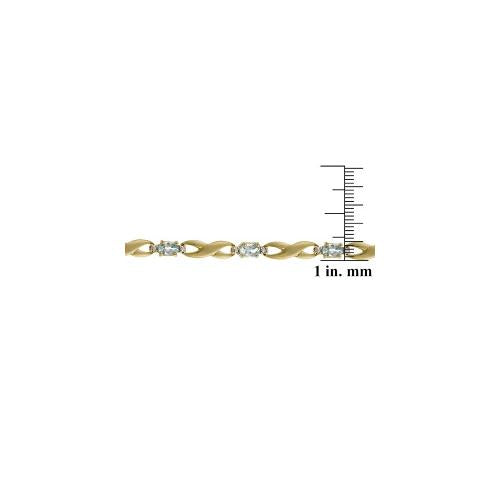 18K Gold over Sterling Silver 4.5ct Blue Topaz & Diamond Accent Infinity Bracelet-4