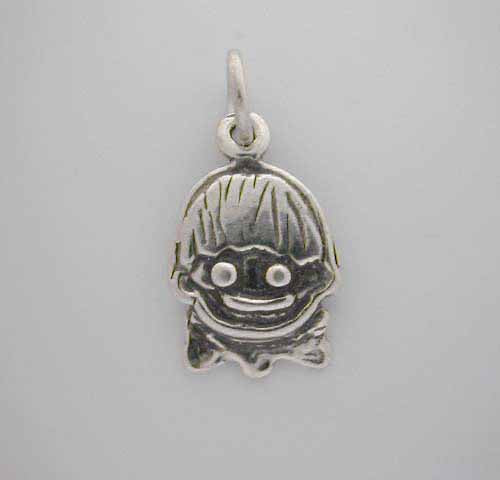 Silver Child Smile Boy FACE CHARM Bracelet