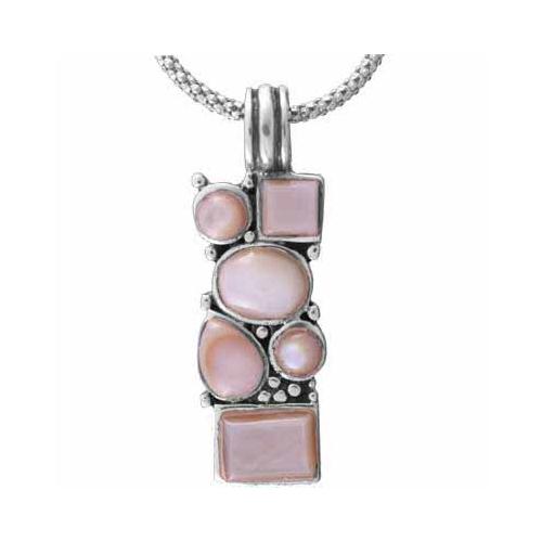 Trendy Sterling Silver Pink Shell  Pendant