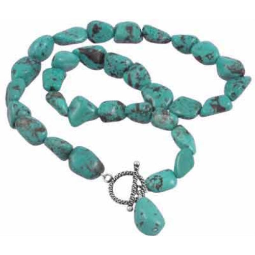 Sterling Silver Turquoise Chip Necklace