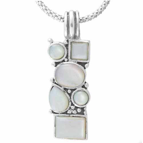 Sterling Silver Genuine Mother of Pearl Mosaic Pendant