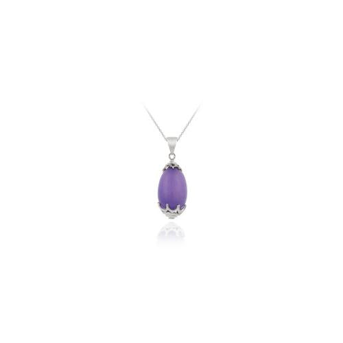 Sterling Silver Genuine Lavender Drop Pendant