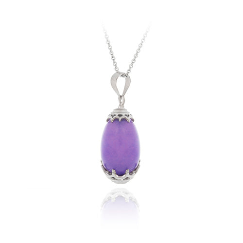 Sterling Silver Genuine Lavender Drop Pendant-2