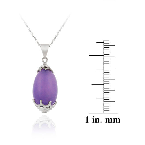 Sterling Silver Genuine Lavender Drop Pendant-3