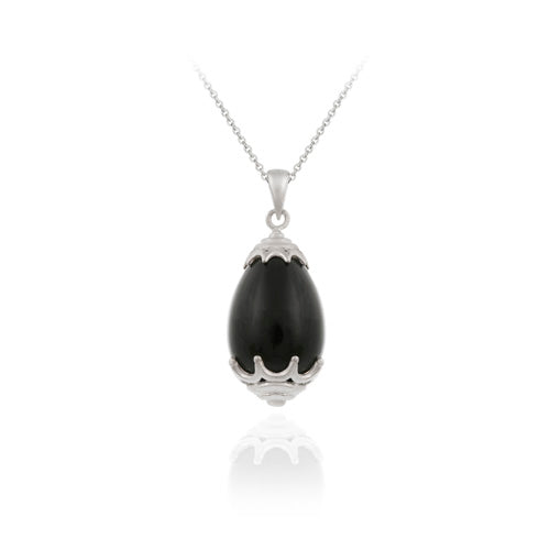 Sterling Silver Onyx Drop Pendant
