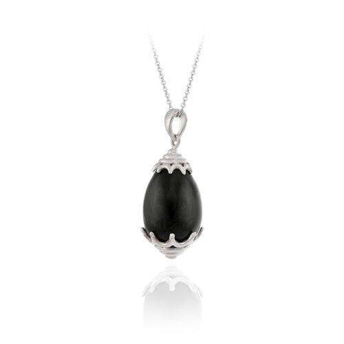 Sterling Silver Onyx Drop Pendant-2